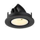 SLV 1009398 NUMINOS® GIMBLE S Deckeneinbauleuchte 3000 K 20° IP20 rund Schwarz / Weiß