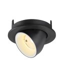 SLV 1009404 NUMINOS® GIMBLE S Deckeneinbauleuchte 3000 K 55° IP20 rund Schwarz / Weiß