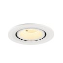 SLV 1009410 NUMINOS® GIMBLE S Deckeneinbauleuchte 3000 K 40° IP20 rund Weiß