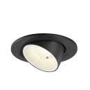 SLV 1009419 NUMINOS® GIMBLE S Deckeneinbauleuchte 4000 K 40° IP20 rund Schwarz / Weiß