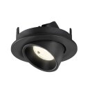 SLV 1009421 NUMINOS® GIMBLE S Deckeneinbauleuchte 4000 K 55° IP20 rund Schwarz