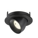 SLV 1009421 NUMINOS® GIMBLE S Deckeneinbauleuchte 4000 K 55° IP20 rund Schwarz