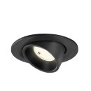 SLV 1009421 NUMINOS® GIMBLE S Deckeneinbauleuchte 4000 K 55° IP20 rund Schwarz