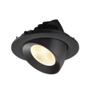 SLV 1009724 NUMINOS® GIMBLE L Deckeneinbauleuchte 3000 K 40° IP20 rund Schwarz