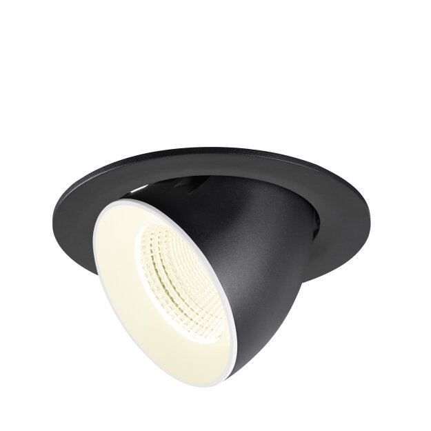 SLV 1009746 NUMINOS® GIMBLE L Deckeneinbauleuchte 4000 K 55° IP20 rund Schwarz / Weiß