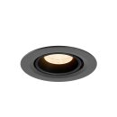 SLV 1010029 NUMINOS® GIMBLE XS Deckeneinbauleuchte 2700 K 40° IP20 rund Schwarz