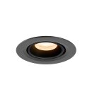 SLV 1010032 NUMINOS® GIMBLE XS Deckeneinbauleuchte 2700 K 55° IP20 rund Schwarz