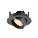 SLV 1010044 NUMINOS® GIMBLE XS Deckeneinbauleuchte 3000 K 20° IP20 rund Schwarz