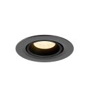 SLV 1010047 NUMINOS® GIMBLE XS Deckeneinbauleuchte 3000 K 40° IP20 rund Schwarz