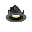 SLV 1010050 NUMINOS® GIMBLE XS Deckeneinbauleuchte 3000 K 55° IP20 rund Schwarz