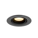 SLV 1010050 NUMINOS® GIMBLE XS Deckeneinbauleuchte 3000 K 55° IP20 rund Schwarz