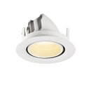 SLV 1010054 NUMINOS® GIMBLE XS Deckeneinbauleuchte 3000 K 20° IP20 rund Weiß