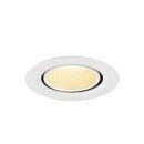 SLV 1010054 NUMINOS® GIMBLE XS Deckeneinbauleuchte 3000 K 20° IP20 rund Weiß