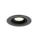 SLV 1010068 NUMINOS® GIMBLE XS Deckeneinbauleuchte 4000 K 55° IP20 rund Schwarz
