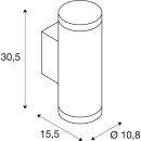 SLV 1010173 HELIA PRO L Wandaufbauleuchte single DALI P2 zylindrisch 2700 K 15 W 24° Anthrazit