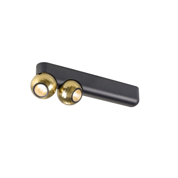 SLV 1010306 DYSKO Wand- und Deckenaufbauleuchte double PHASE 2700K 13 W 36° Schwarz / Gold