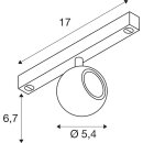 SLV 1010330 DYSKO 48V Spot DALI standard surface mounted track 2700K 5.6 W 36° Schwarz / Gold