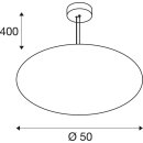 SLV 1010416 OLYPSO 50 Pendelleuchte E27 Pendellänge 400 cm 1 x max. 40 W Gold