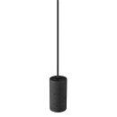 SLV 1010417 FITU PD E27 stone Pendelleuchte Pendellänge 500 cm offenes Kabelende 1 x max. 15 W Schwarz
