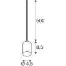 SLV 1010420 FITU PD E27 ribbed Pendelleuchte Pendellänge 500 cm offenes Kabelende 1 x max. 15 W Schwarz