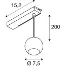 SLV 1010455 LIGHT EYE® 2.0 1~ Pendelleuchte Pendellänge 200 cm 3000 K 30° Weiß / Schwarz
