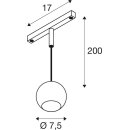 SLV 1010463 LIGHT EYE® 2.0 48V Pendelleuchte DALI Pendellänge 200 cm 3000K 30° Weiß / Schwarz