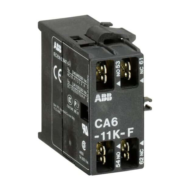 ABB CA6-11K-F Hilfskontaktblock 1S/1Ö für K6…F KC6…F Kleinhilfsschütze Steckanschluss seitlich anbaubar GJL1201318R0001