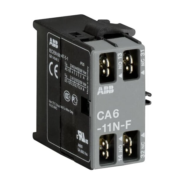 ABB CA6-11N-F Hilfskontaktblock 1S/1Ö für 3-polige B(C)6 B(C)7 Kleinschütze Steckanschluss seitlich anbaubar BC7-30-01-F GJL1201318R0004