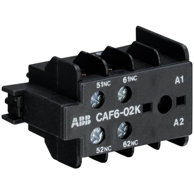 ABB CAF6-02K Hilfskontaktblock 0S/2Ö für K6 KC6 Kleinhilfsschütze Schraubanschluss frontseitig anbaubar GJL1201330R0009