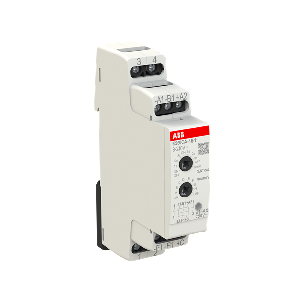 ABB E260CA-16-11 Elektronischer Stromstoßschalter 16 A 1 Schließer + 1 Öffner Zentral EIN/AUS einstellbar 2CCG000977R0001