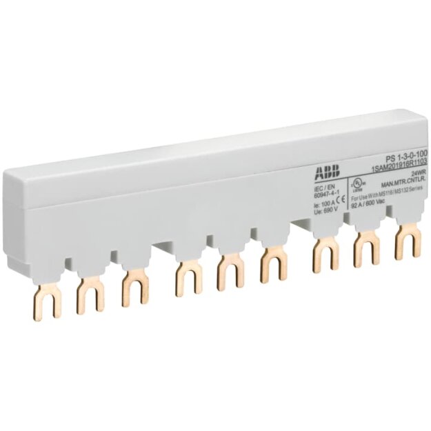 ABB PS1-3-0-100 3-Phasen-Sammelschiene für 3 MS116 / MS132 Ie=100A 1SAM201916R1103