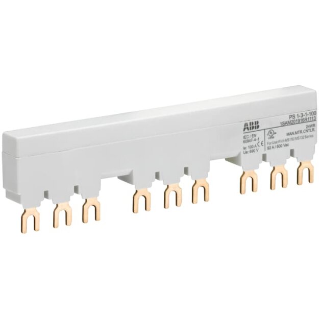 ABB PS1-3-1-100 3-Phasen-Sammelschiene für 3 MS116 / MS132 mit 1 HK/SK Ie=100A 1SAM201916R1113