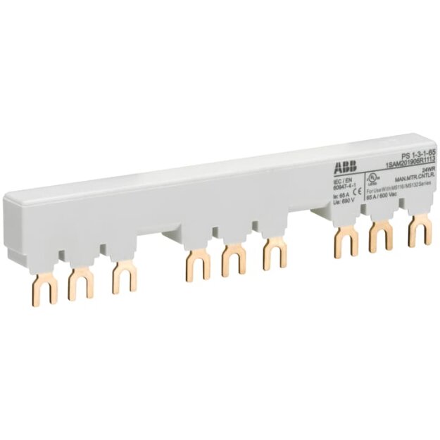 ABB PS1-3-1-65 3-Phasen-Sammelschiene für 3 MS116 / MS132 mit 1 HK/SK Ie=65A 1SAM201906R1113