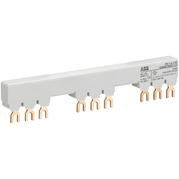 ABB PS1-3-2-65 3-Phasen-Sammelschiene für 3 MS116 / MS132 mit 2 HK/SK Ie=65A 1SAM201906R1123