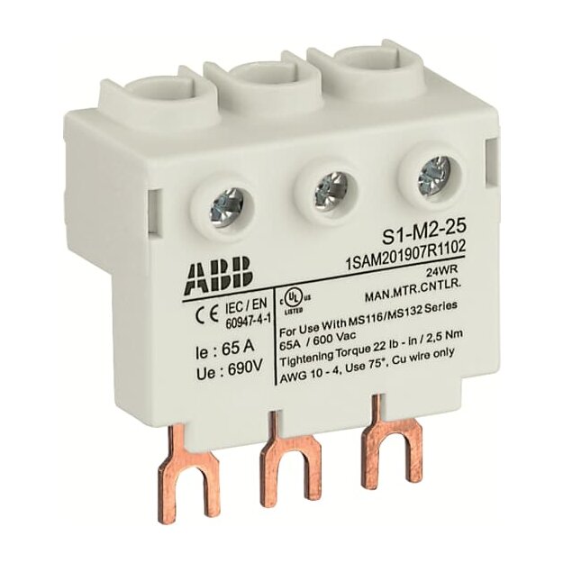 ABB S1-M2-25 3-Phasen-Einspeiseblock Hoch für MS116 / MS132 25mm2 1SAM201907R1102