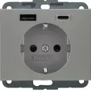 Berker 48147004 Steckdose SCHUKO/USB AC 20W PD Kx Edelstahl