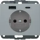 Berker 48147003 Steckdose SCHUKO/USB AC 20W PD Kx Alu matt