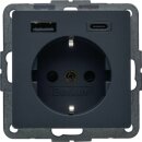 Berker 48146086 Steckdose SCHUKO/USB AC 20W PD Qx ant samt