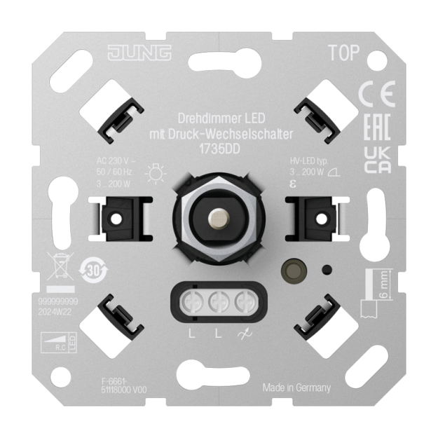 Jung 1735DD Drehdimmer LED mit Druck-Wechselschalter