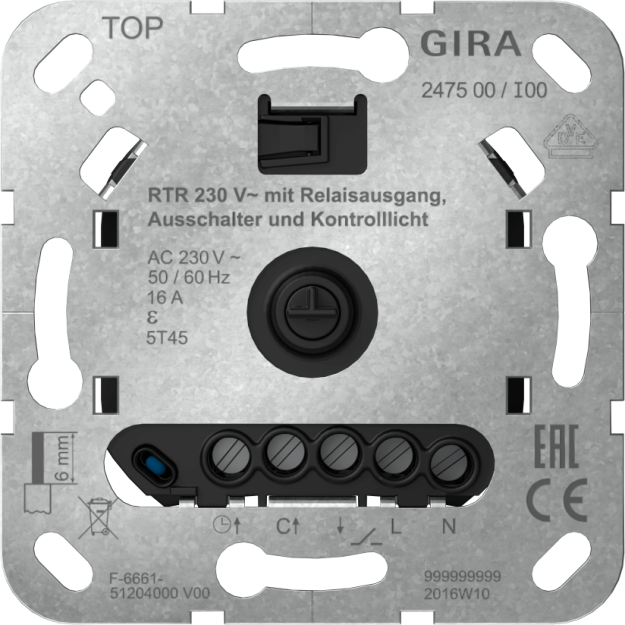 Gira 247500 RTR 230 V Relaisausgang Aus + Kontroll Einsatz
