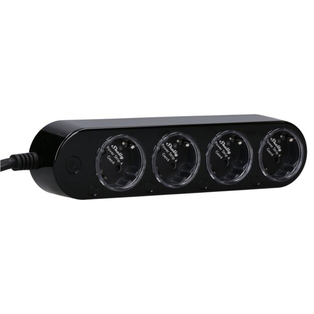 Shelly Power Strip Gen4 4x230V WiFi Zigbee Matter Schwarz - Steckdosenleiste - Mehrfachsteckdose