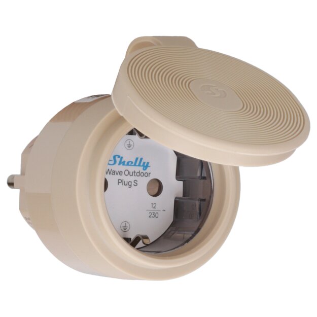 Shelly Wave Outdoor Plug S LR – Z-Wave steuerbare Außensteckdose mit Energiemessung IP44
