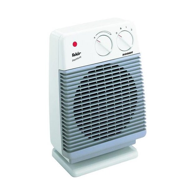 Fakir Hobby HL 600 Heizlüfter 1.000-2.000 W Drehregler IP 21 Raumthermostat Lüfterstufe 36x24x15 cm 5413007  Hellgrau/Perlweiß