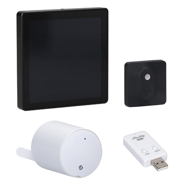 Shelly Set Smart Heizen Shelly Wall Display + BLU H&T + Shelly BLU TRV schwarz