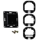 Shelly Set Smart-Home – Wall Switch 1 & 2 Black, Wall Frame 2 Black, Shelly 2PM Gen3 & Shelly 1 Gen4