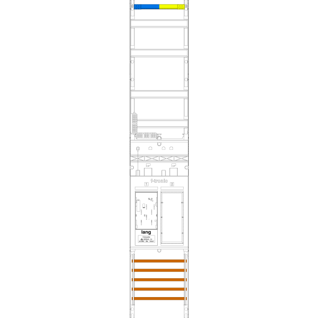 F-Tronic 7143151 Zählerfeld 1-feldrig H=1350mm 1-eHZ lange Kabel mit DS 1 Reserveplatz ER9LDS