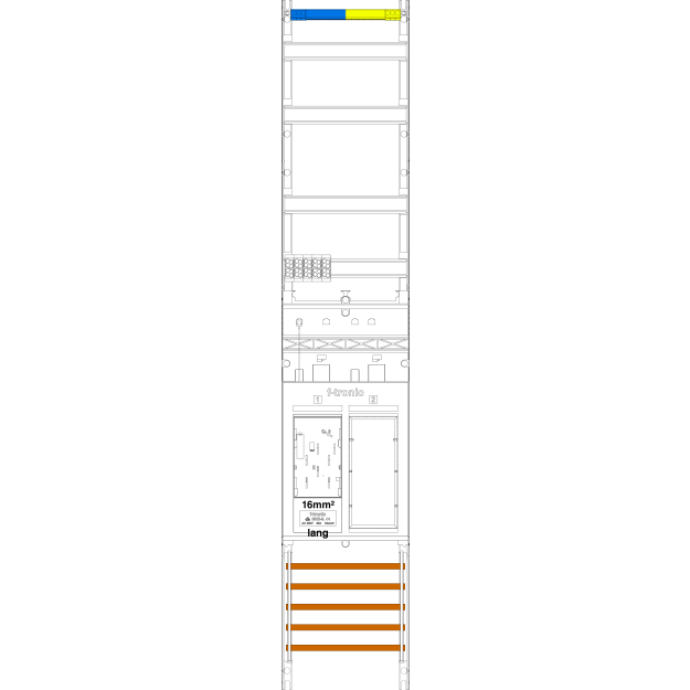 F-Tronic 7143155 Zählerfeld 1-feldrig H=1350mm 1-eHZ 16mm² lange Kabel mit DS 1 Reserveplatz ER9DS-16L