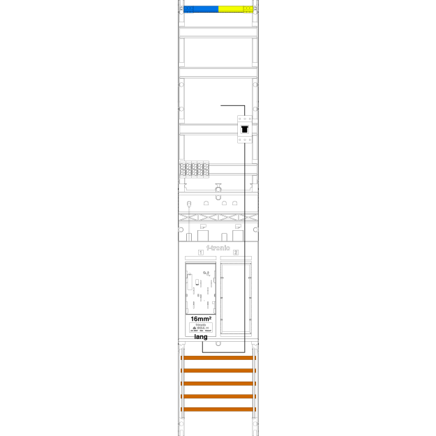 F-Tronic 7143174 Zählerfeld 1-feldrig H=1350mm 1-eHZ 16mm² mit DS Kaskade 1 HSP 1 Reserveplatz ER9DS-16L-PV