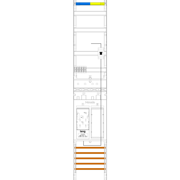 F-Tronic 7143022 Zählerfeld 1-feldrig H=1350mm 1-eHZ Kaskade 1 HSP 1 Reserveplatz ER9L-PV