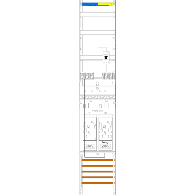 F-Tronic 7143026 Zählerfeld E19-10-10L-PV 1-feldrig H=1350mm 2-eHZ Kaskade 1 HSP E19-10-10L-PV